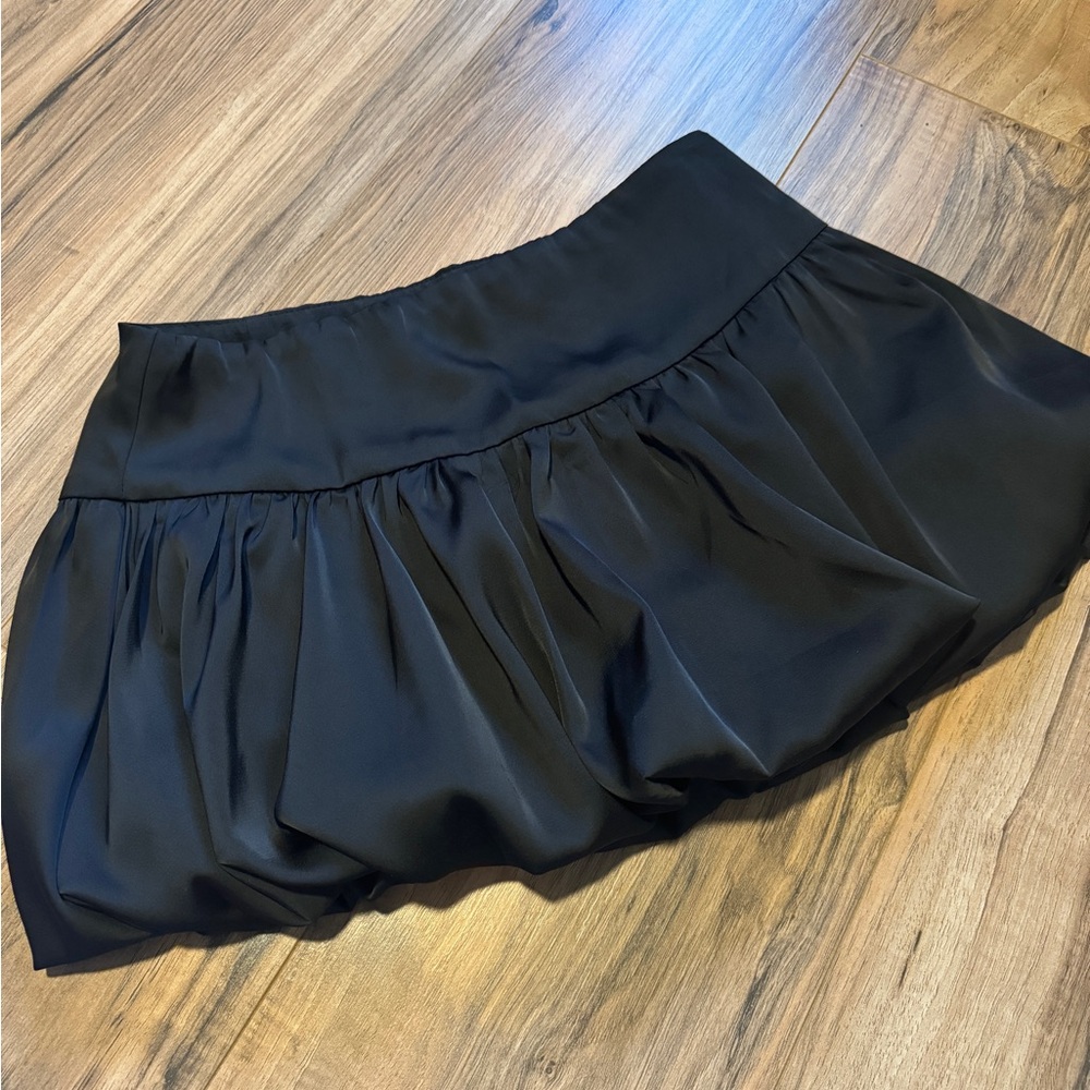 NWT bubble Black Satin Skirt